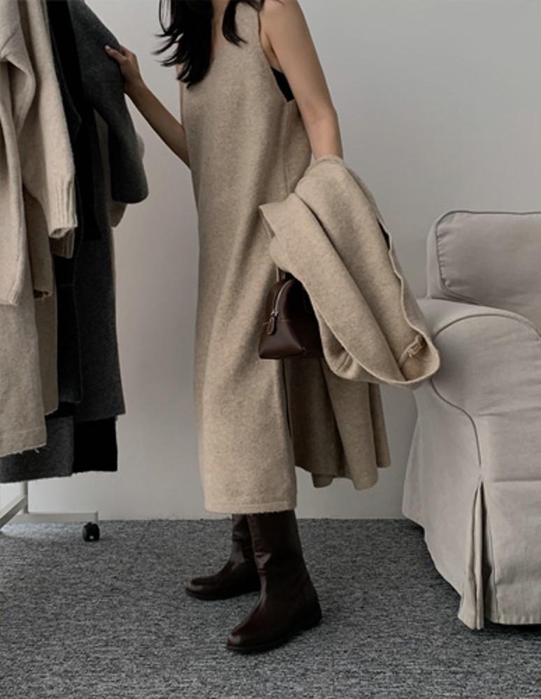 [노멀마미] 헨델 울 니트 가디건 원피스 셋업 세트