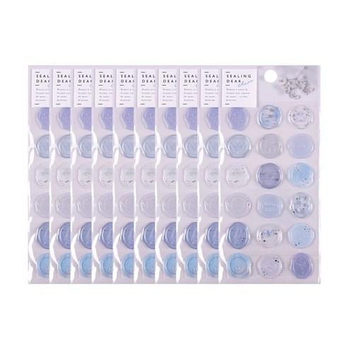 헤음 실링 청첩장 봉투 스티커 180p, Blue, 10개 - 포장데코스티커 | 쿠팡