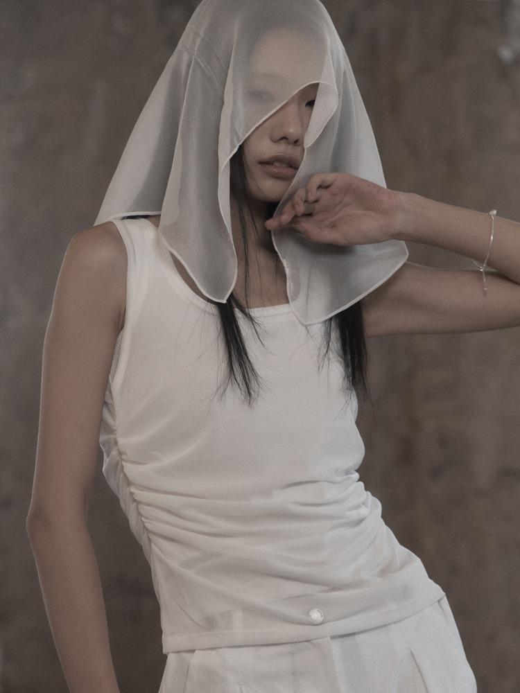 [mnem] Mesh Layered Tank (white)