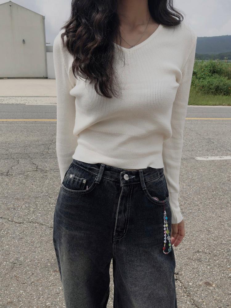 소프트 V 슬림 니트 (2color)