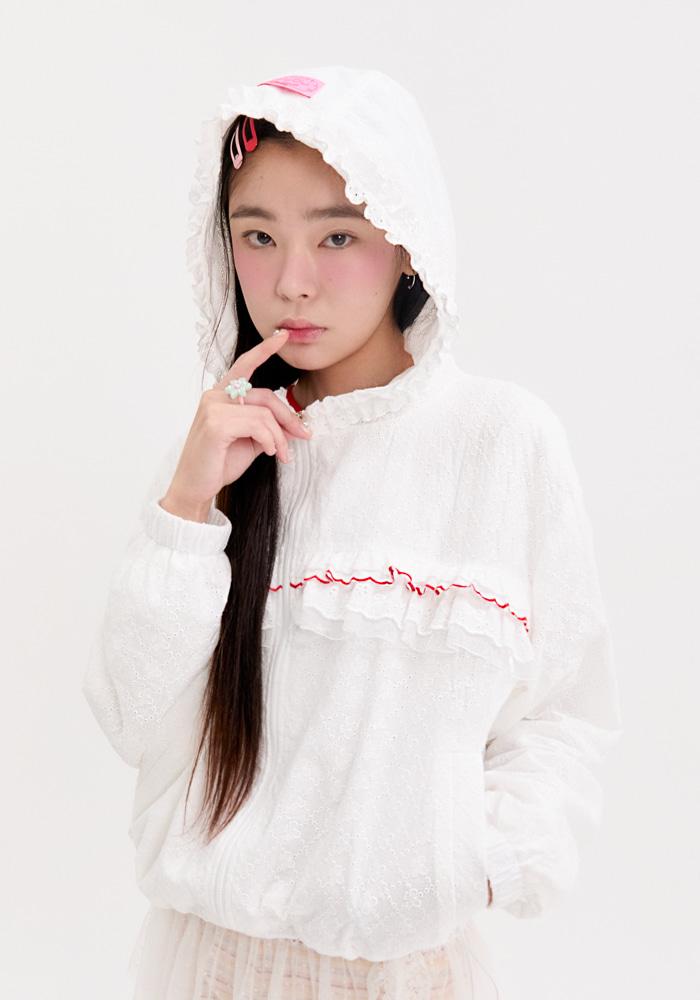 lace frill jumper_white