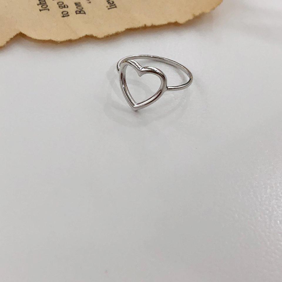 실버 라인 하트 러브링
