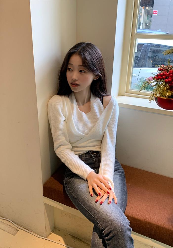 홀터 레이어드 #세미연말룩 #니트