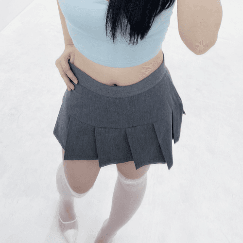 플리츠 주름 치마바지 스커트팬츠 A라인 로우웨스트 골반 미니스커트 2col