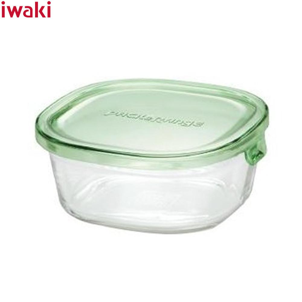 이와키 반찬통 내열유리 오븐글라스 냉장고정리 그린 사각형 450ml