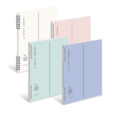뮤니드 It spring 좌철 2분할 그리드 노트, 화이트, 4개 - 유선/무선노트 | 쿠팡