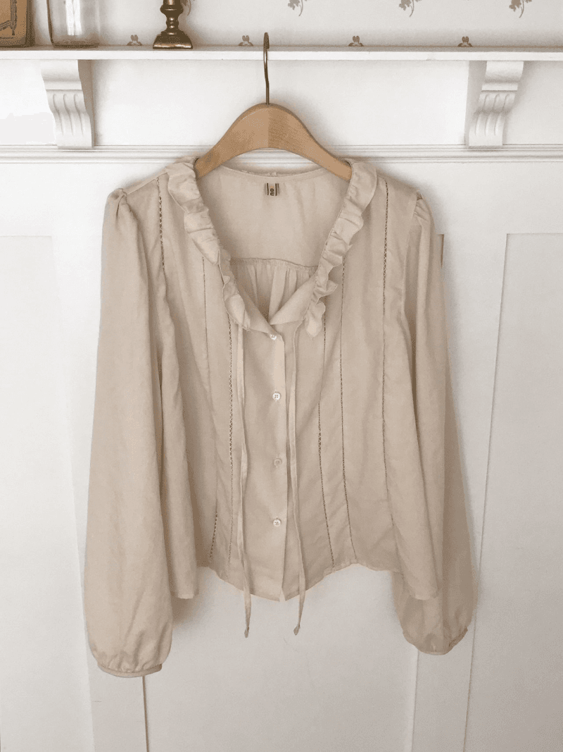 헬로마틸다 [위어]스쿱프릴 블라우스