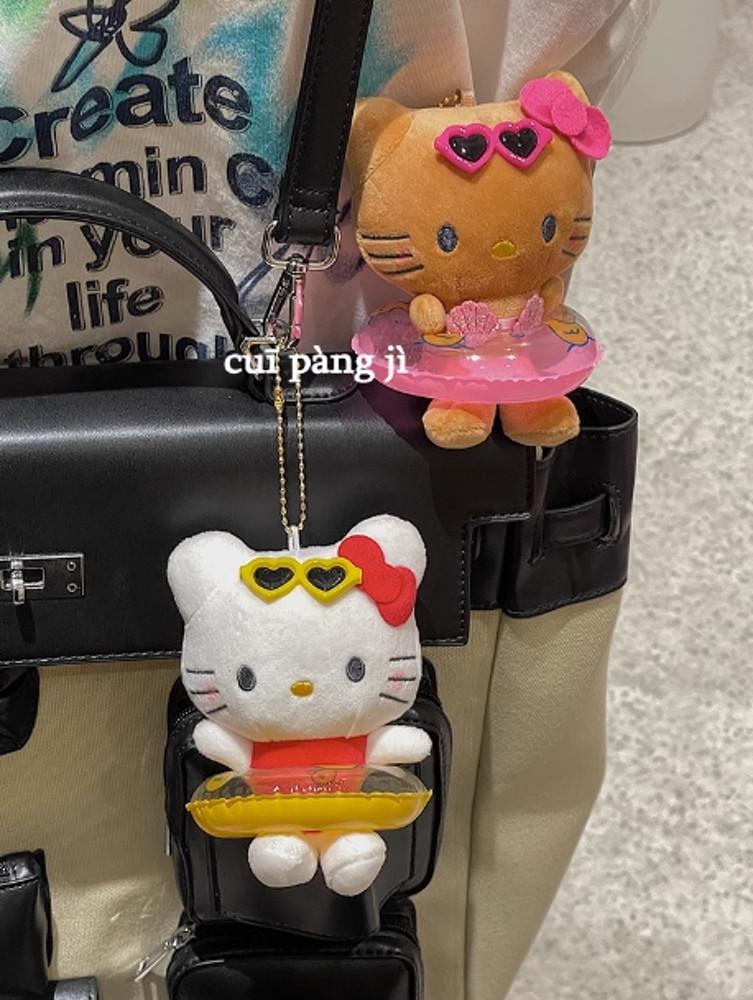 키티 가방고리 썸머 베케이션 태닝 키티 인형 하와이안 튜브 키링 6종