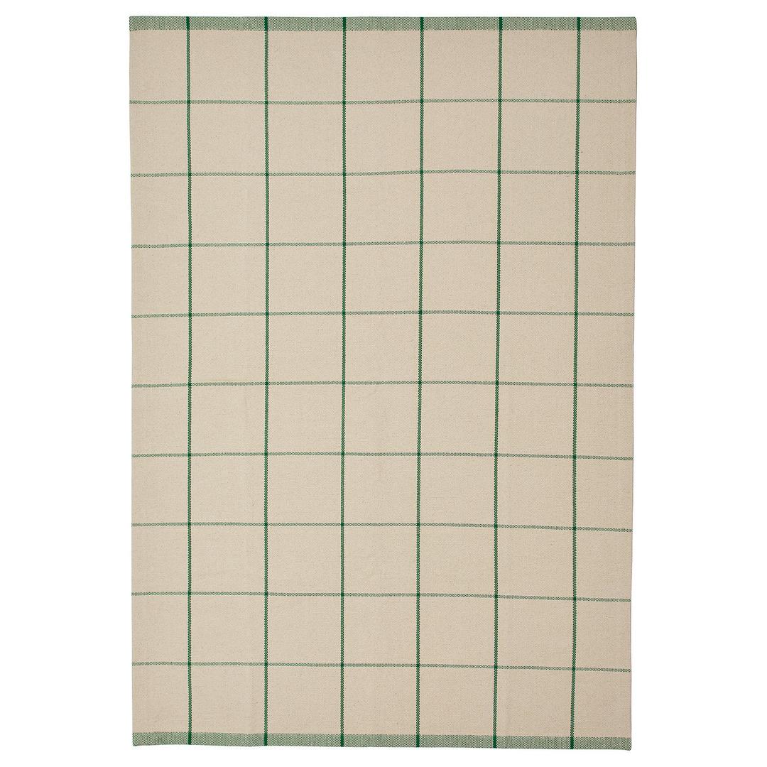 RIDSTIG 리스티그 평직러그 - 오프화이트/그린 133x195 cm