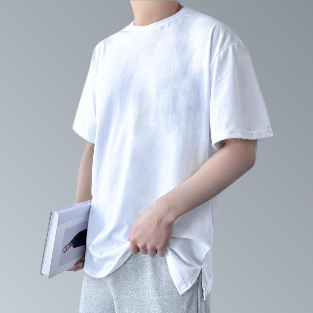 남자 레이어드 티 반팔 무지 여름 기본 20수 이너 티셔츠