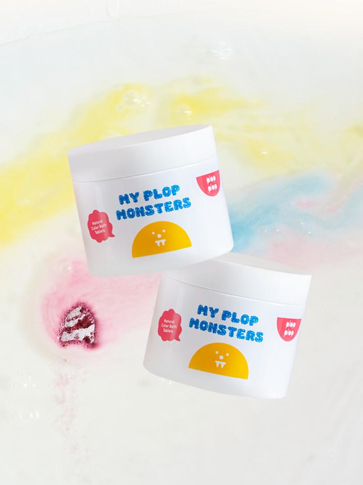 [7/4일부터 순차발송]🌈[2개 세트]마이플랍몬스터 - 발포물감 탄산입욕제 유아 물감