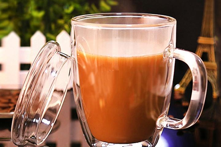 바오 뚜껑 유리컵(430ml)/이중유리 머그컵