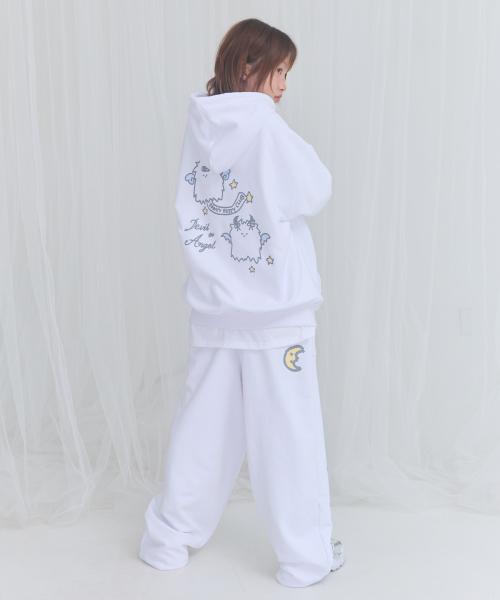 [FANCY X DUSTY] 데빌 엔 엔젤 프린팅 후드 집업 (WHITE) F25NM1003