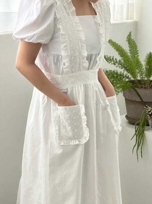 브이프릴 화이트 레이스 앞치마 / 자체제작 에이프런