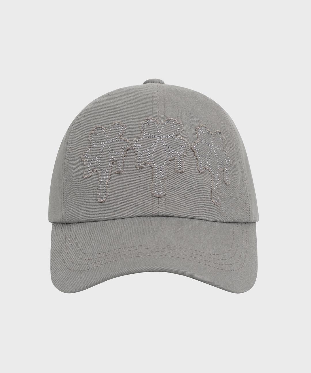 Dripping Patch Ball Cap _ Grey