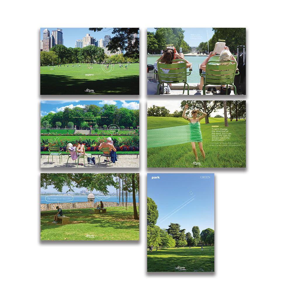 [ Green Postcard ] 오브제스티커 오브제 다이어리꾸미기 다꾸 다꾸스티커 스티커 스크랩