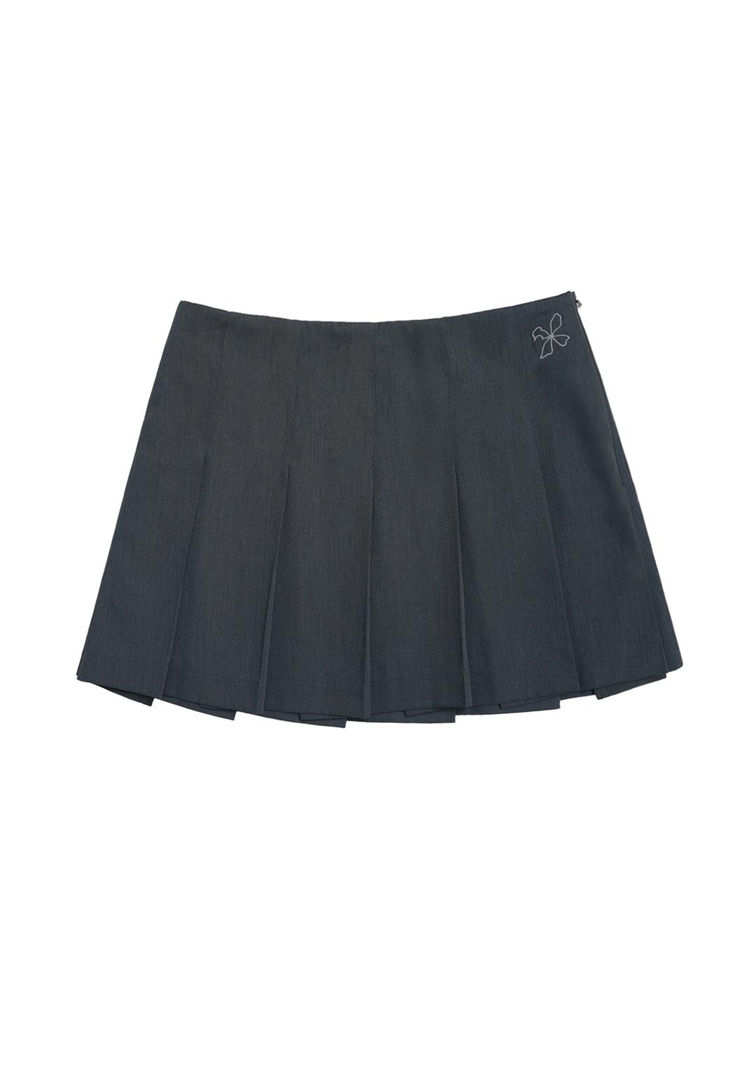 PLEATED MINI SKIRT_GRAY