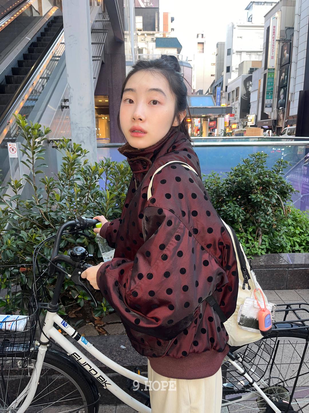 [9.hope] 키코 DOT 패딩 (reversible) - wine