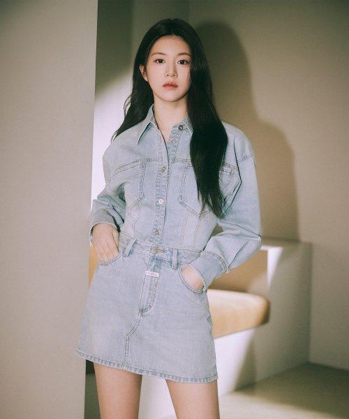 W SLIM FIT DENIM SHIRT light blue