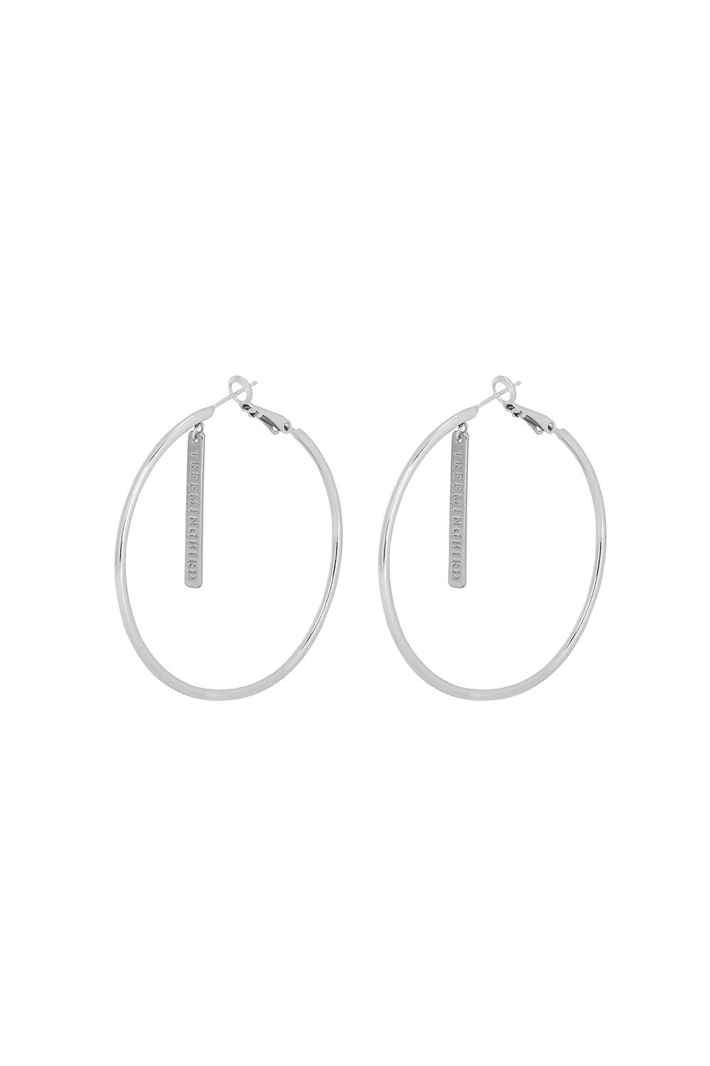 Metal Point Big Hoop Earrings [ Silver ]