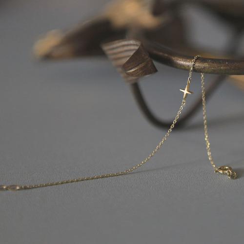 스텔라 별 십자가 골드 팔찌 Stella_Byul Cross Gold Necklace 14K,18K