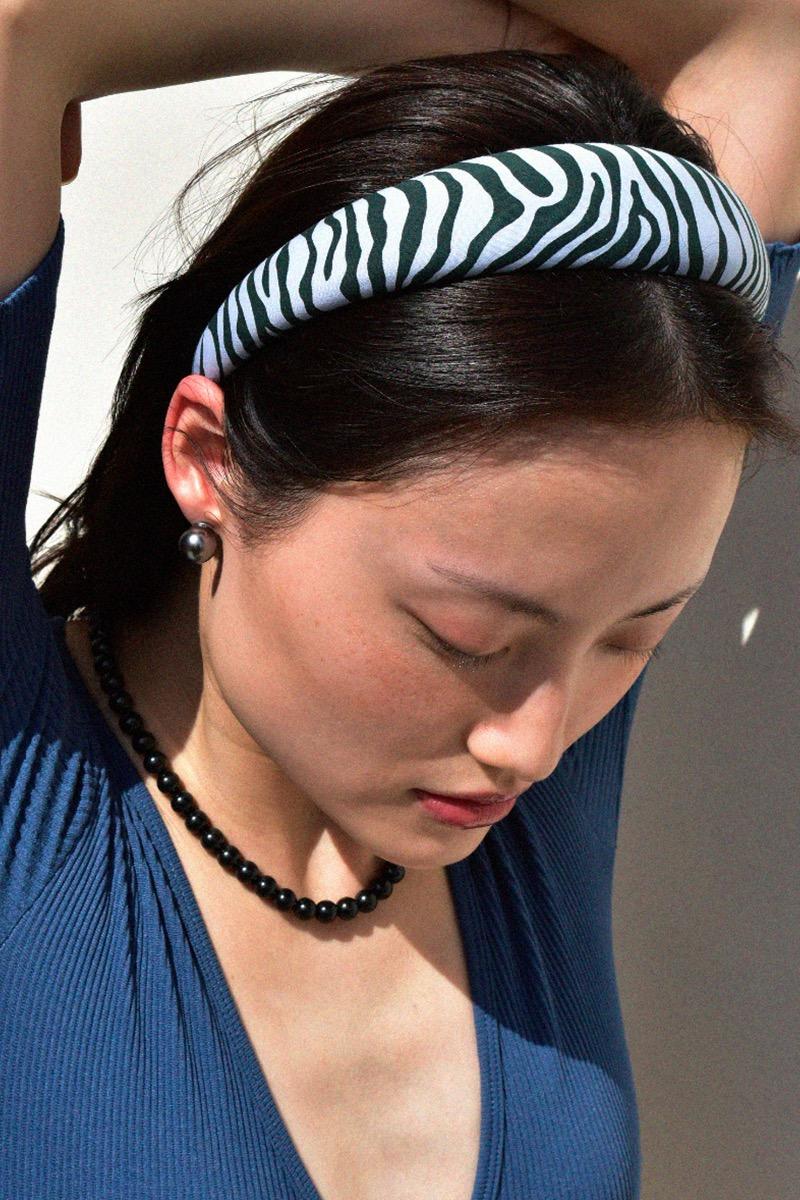 Zebra Cozy HAIRBAND (Blue Green)