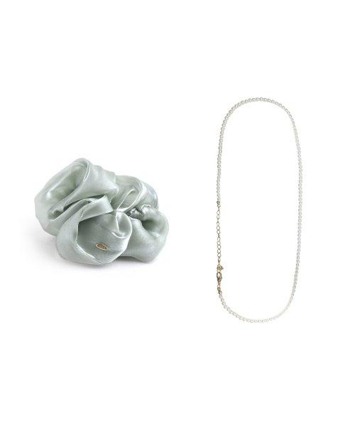 HA078 Spring pearl necklace + big silky shushu set
