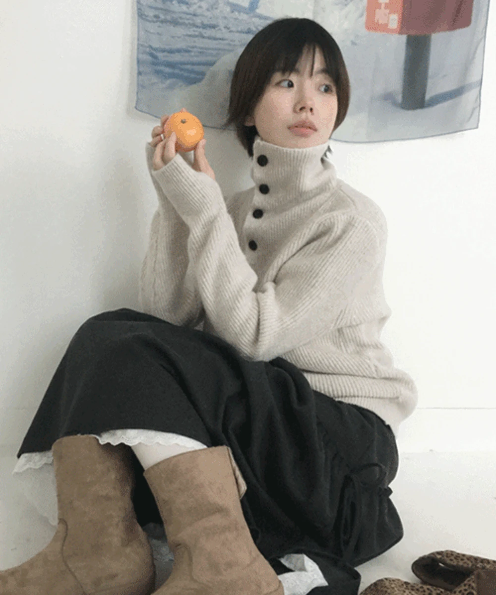 터틀 암워머 니트