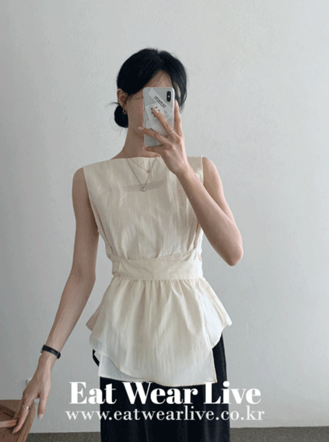 버터 타이 나일론 나시 블라우스 (2color)