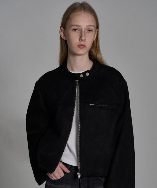 Suede Zip-up Jacket_Black