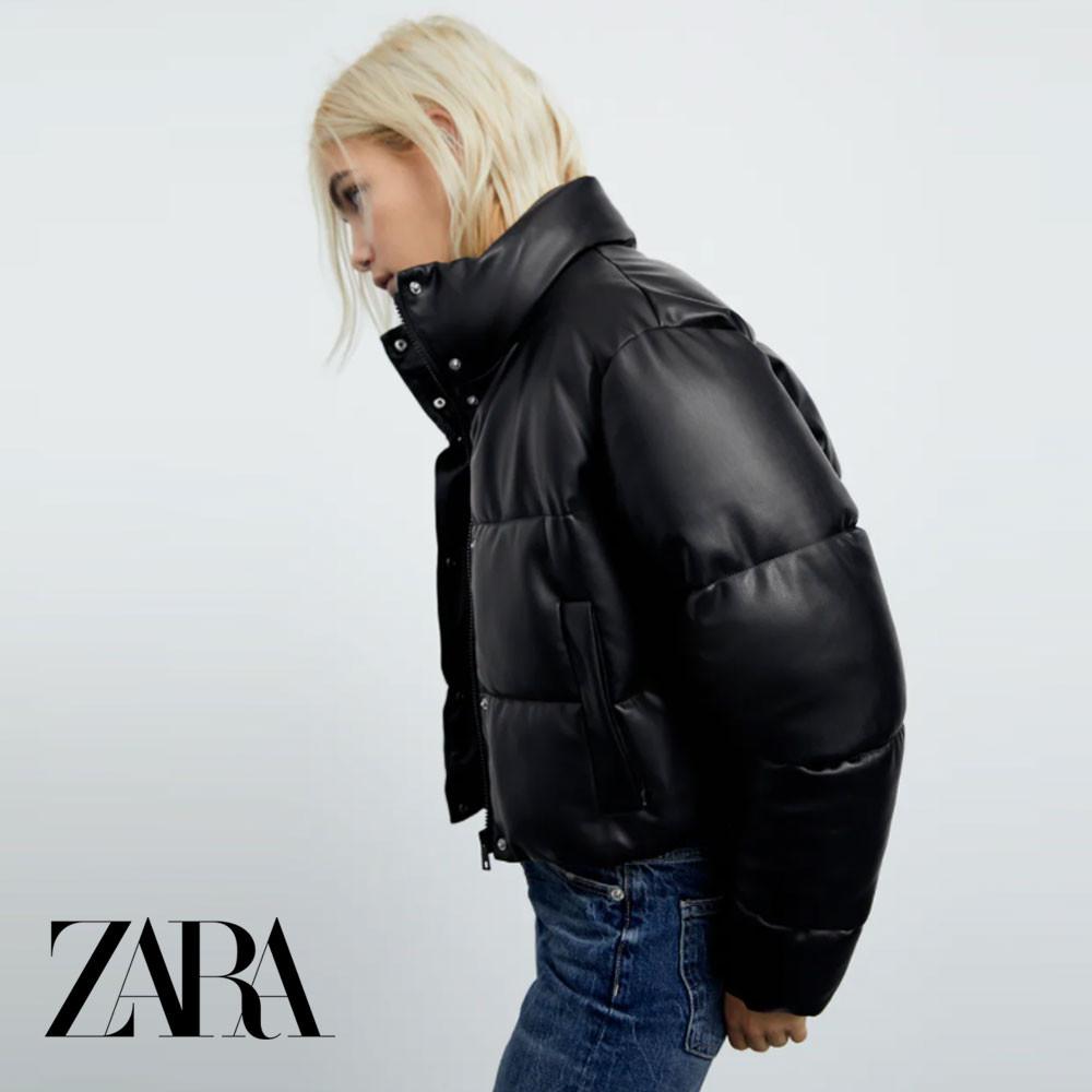 자라 여성 레더 숏패딩 점퍼