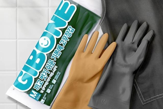 고무장갑 장인 기본에! 끼고 벗기 쉬운 고무장갑 3+3세트