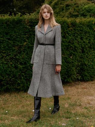 KENDRA Mermaid wool single coat (Melange gray)