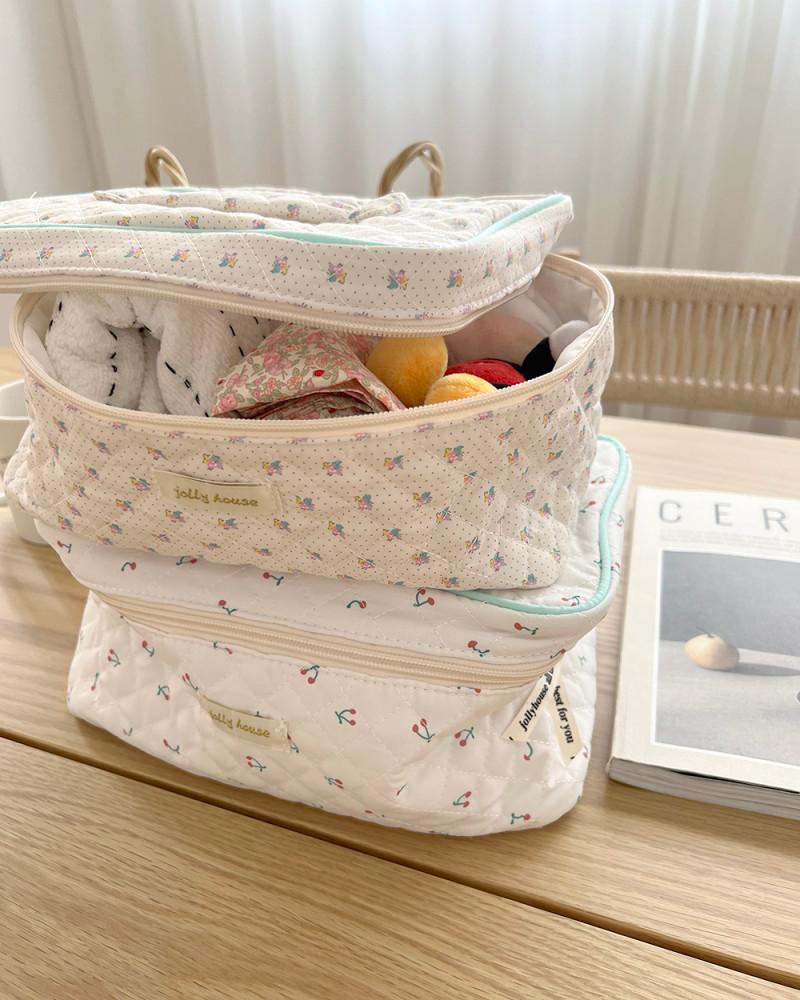 귀여운 꽃 체리 곰돌이 파우치 백 여행용 대용량 메이크업박스 기저귀 가방 정리