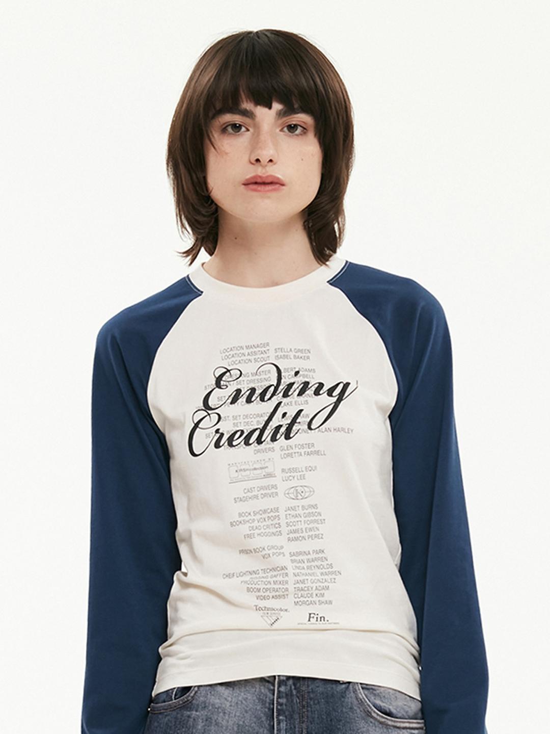 KIRSH LETTERING RAGLAN T-SHIRT [NAVY]