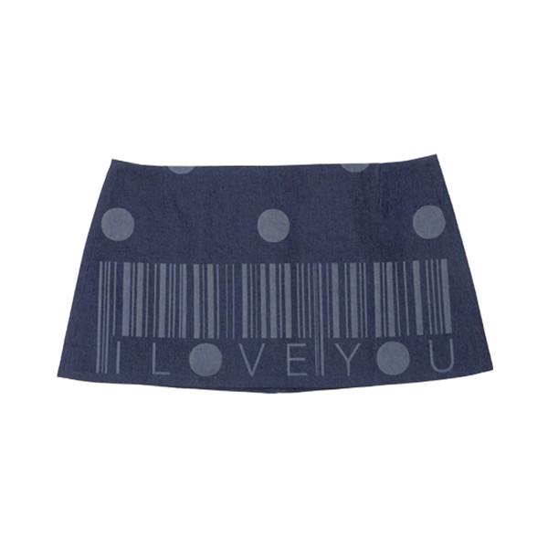 I Love You Denim Mini Skirt
