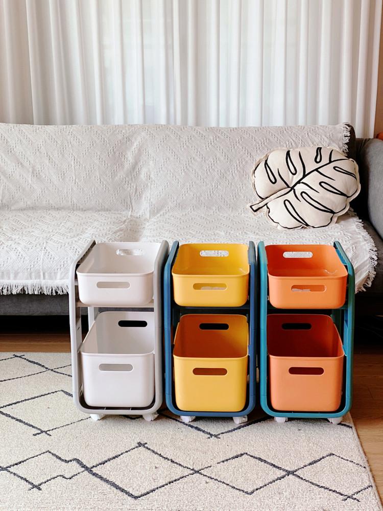 로즈소녀하우스 미니 이동식 트롤리 틈새 수납 리어카