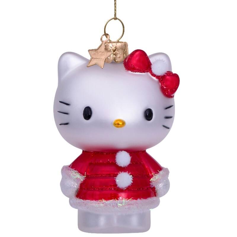 Ornament glass Hello Kitty w/xmas dress H9cm w/box