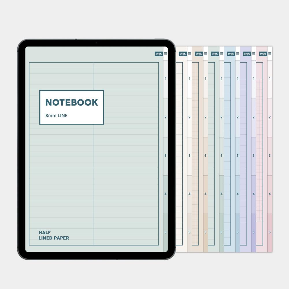 딜리셔스 필기노트 2권 / 아이패드 굿노트 갤럭시탭 삼성노트 PDF 서식 속지 : 오뮤다이어리