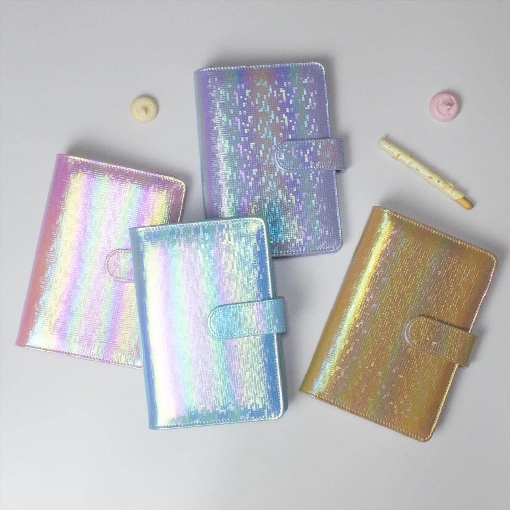 픽셀 홀로그램 마카롱 6공 다이어리 커버 바인더 A6 와우샵