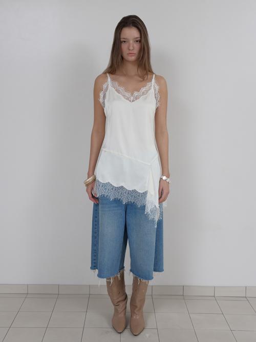 LAYERED SATIN TOP (IVORY)