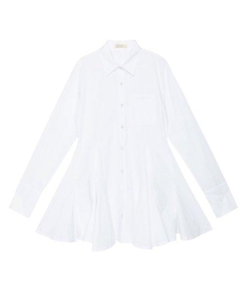 TY 플리츠 셔츠 원피스 화이트