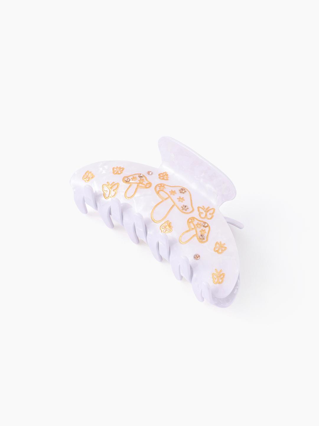 Mushroom & Butterfly Rhinestone Hair Claw