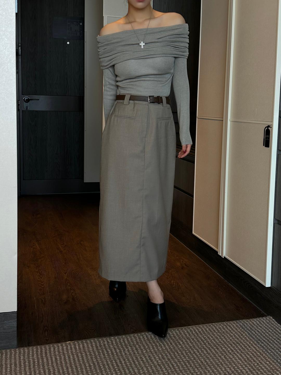 [강추] 케일리 벨트 미디엄 스커트 , 2col