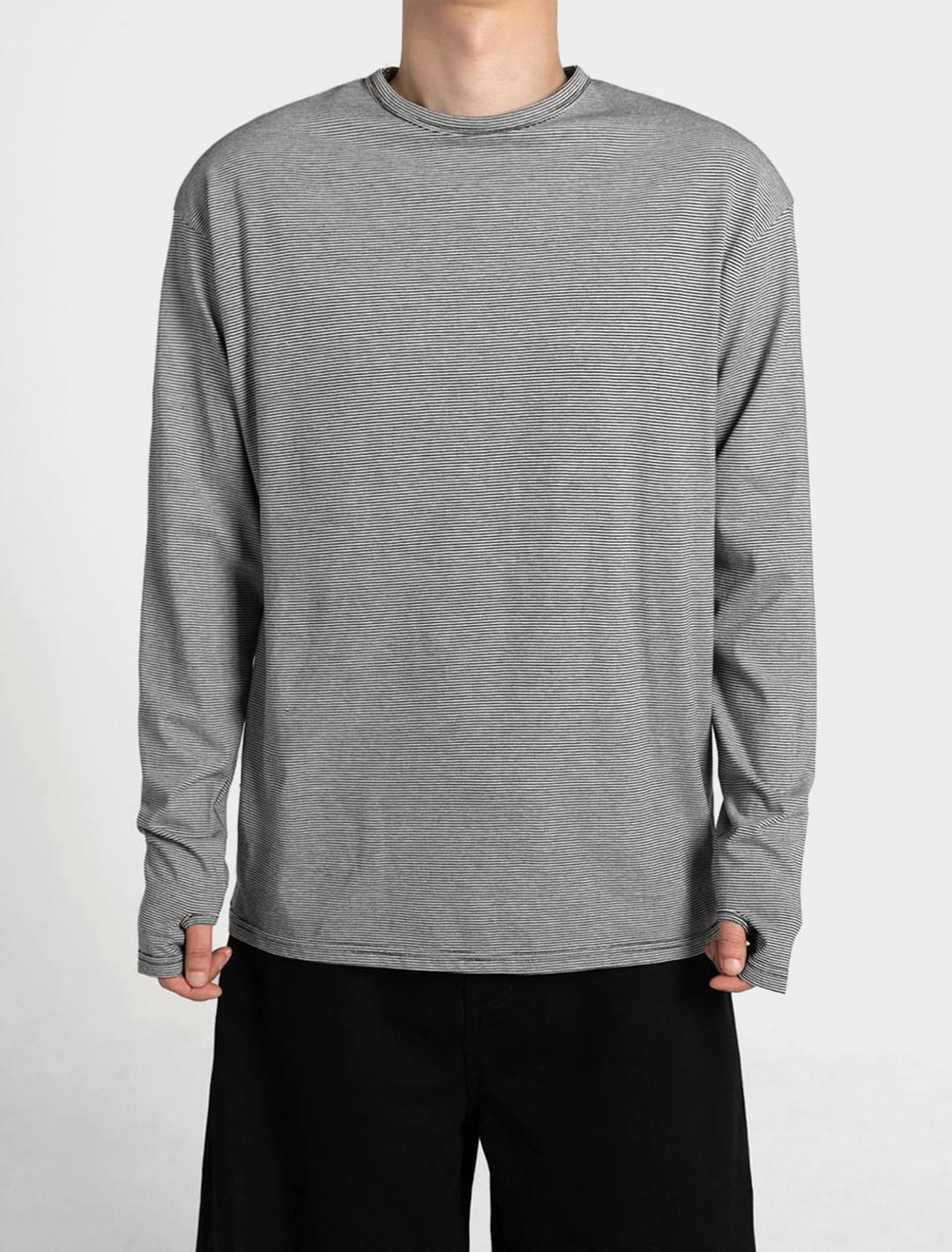 레이 핸드 워머 스트라이프 롱 슬리브 3color