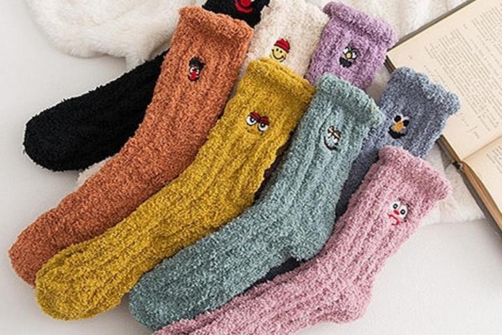 따뜻한 꾸러기 롱 귀여운 수면양말8종 패션 극세사 양털 수면양말삭스