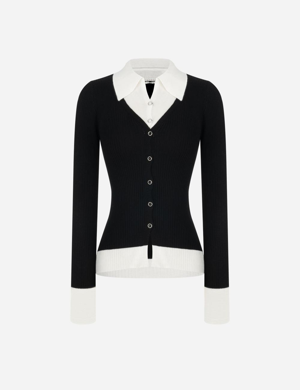 Layered collar knitwear