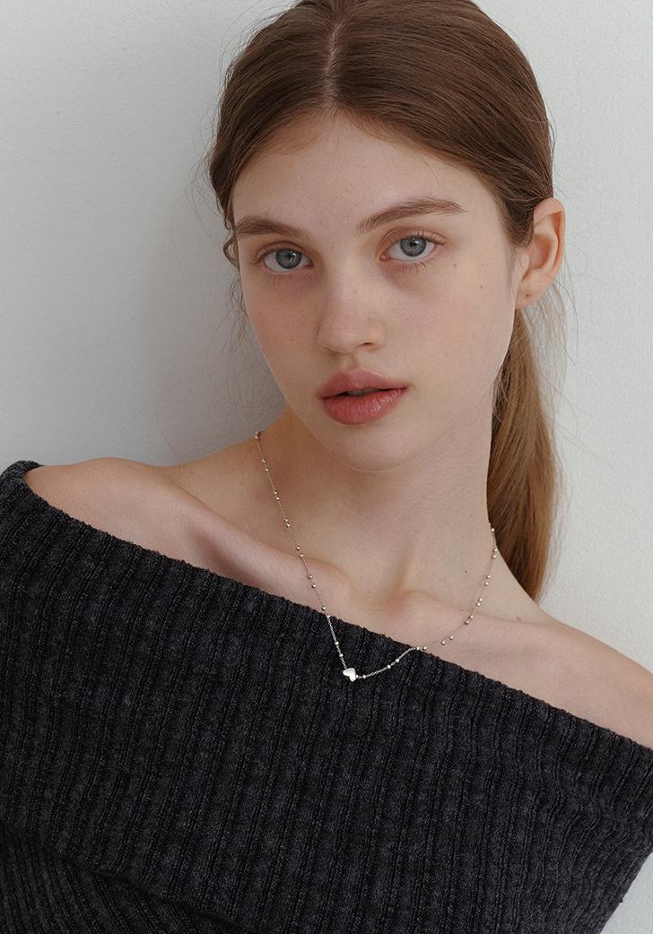 deep rose petit love necklace (Silver 925)