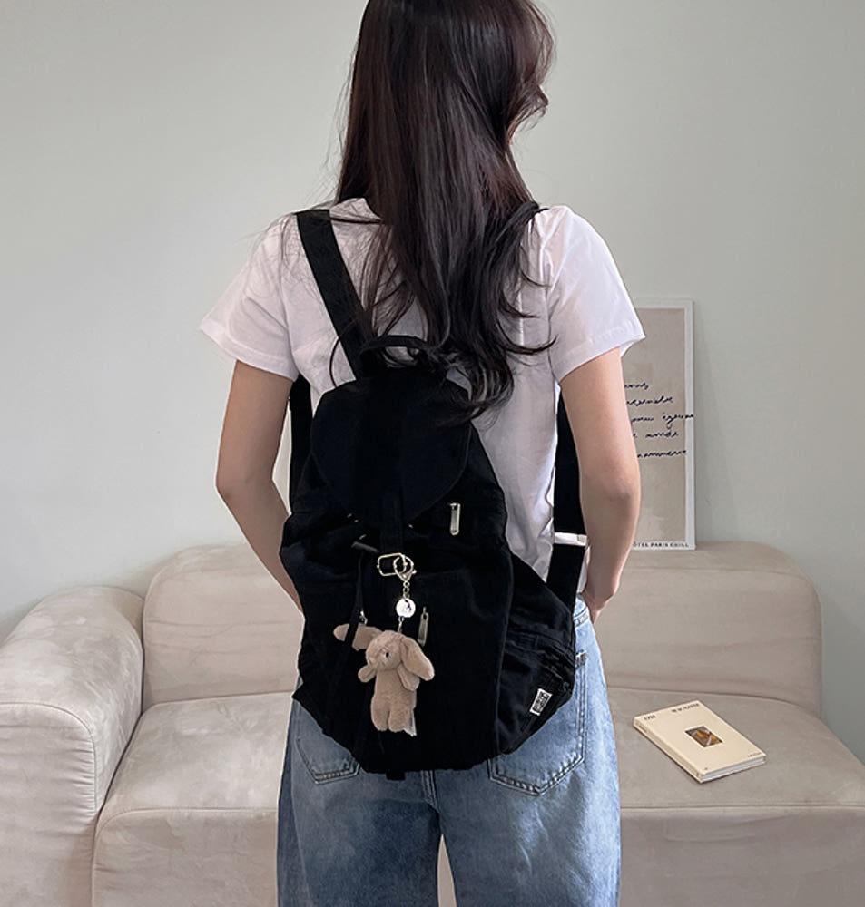 too 포켓 스트링 코튼 백팩-bag