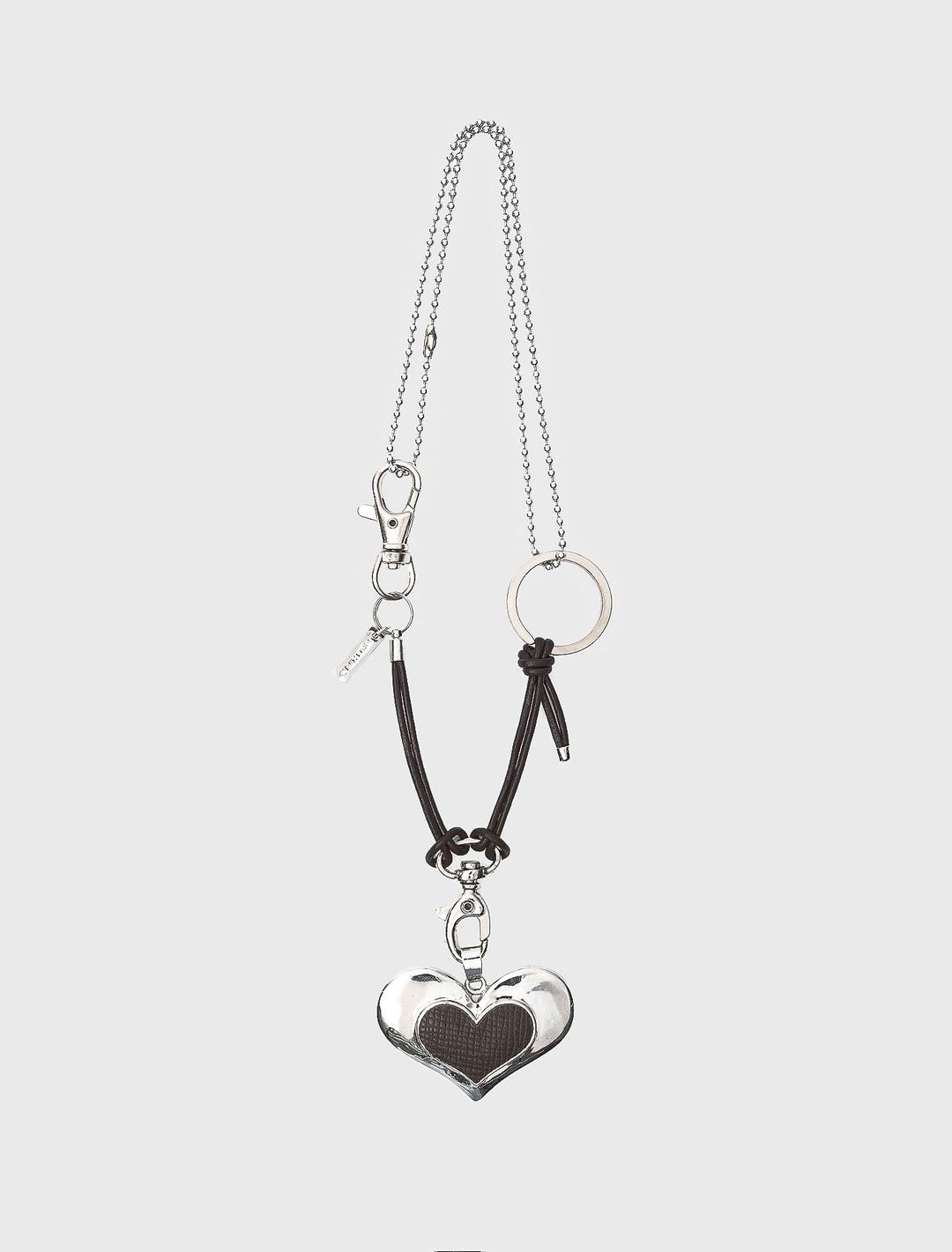 HEART LEATHER METAL NECKLACES (BLACK)
